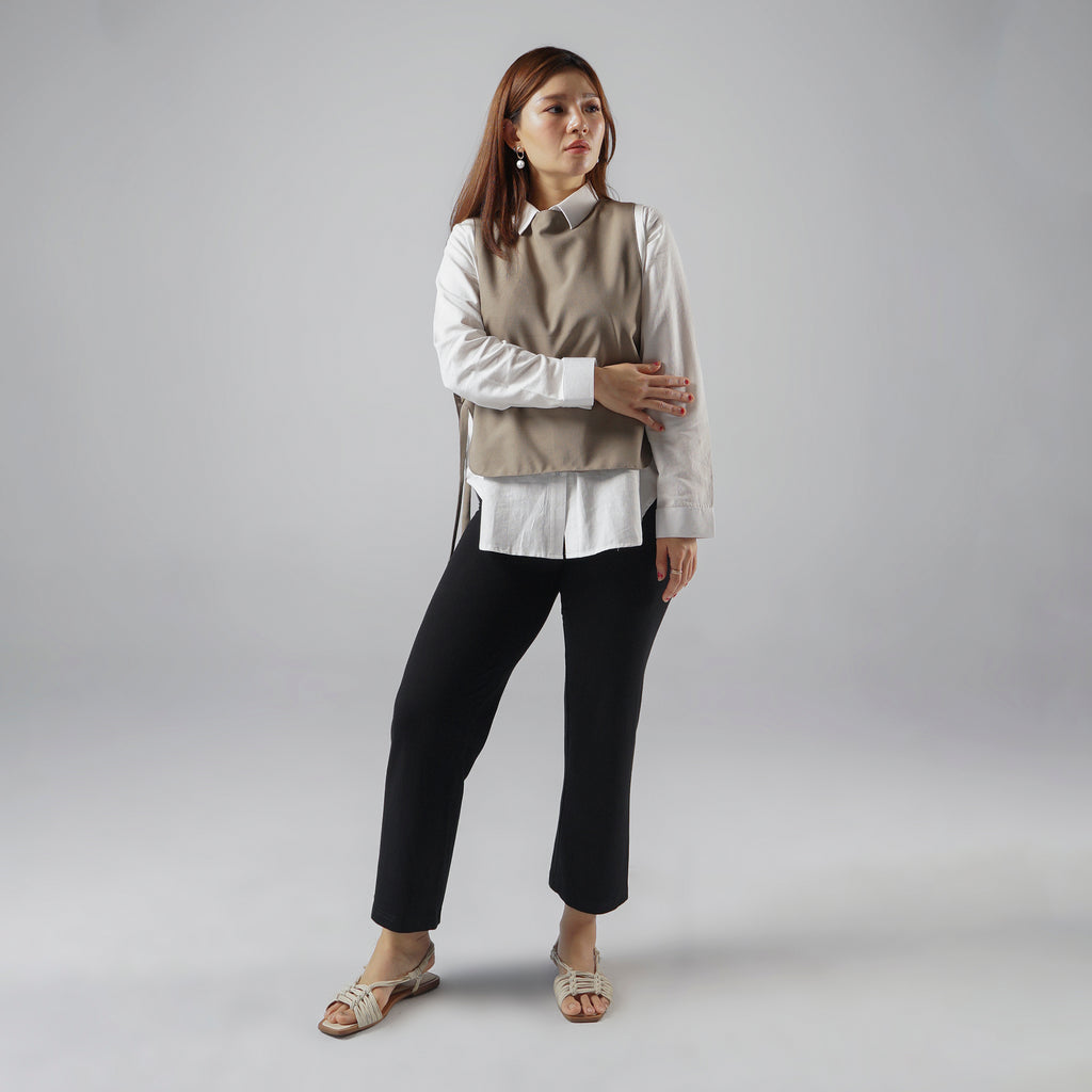 Maeva Long Sleeve Shirt in Taupe