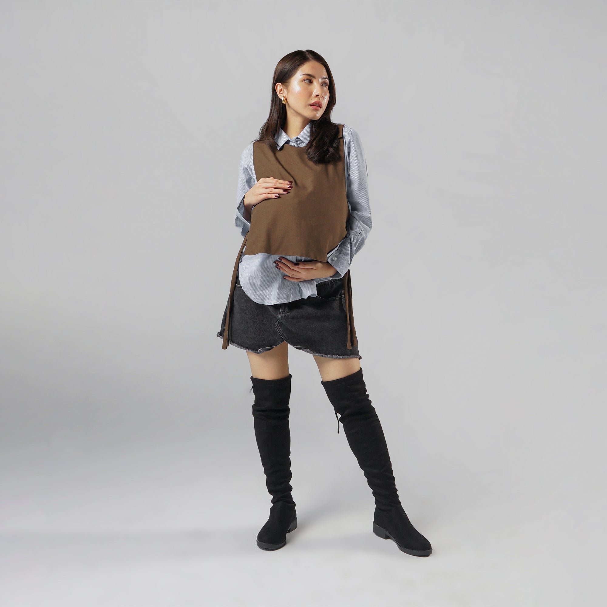 Maeva Stripes Shirt in Brownies