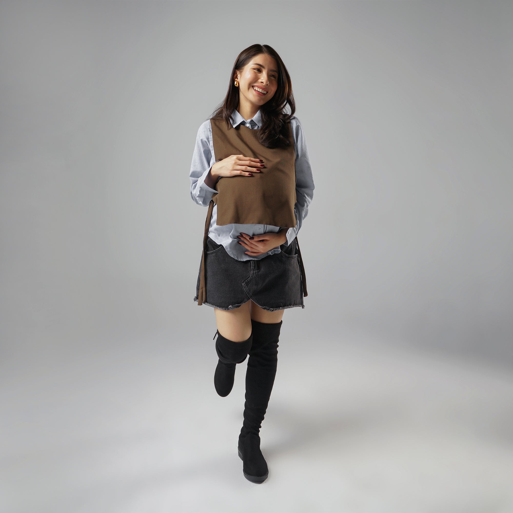 Maeva Stripes Shirt in Brownies