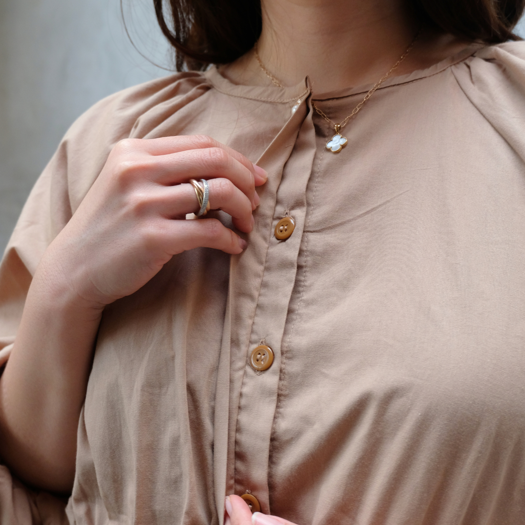 Chayara Ruffle Midi Dress in Tan