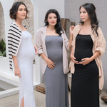 Muat gambar ke penampil Galeri, Sara Tank Top Maternity Dress In Milky White
