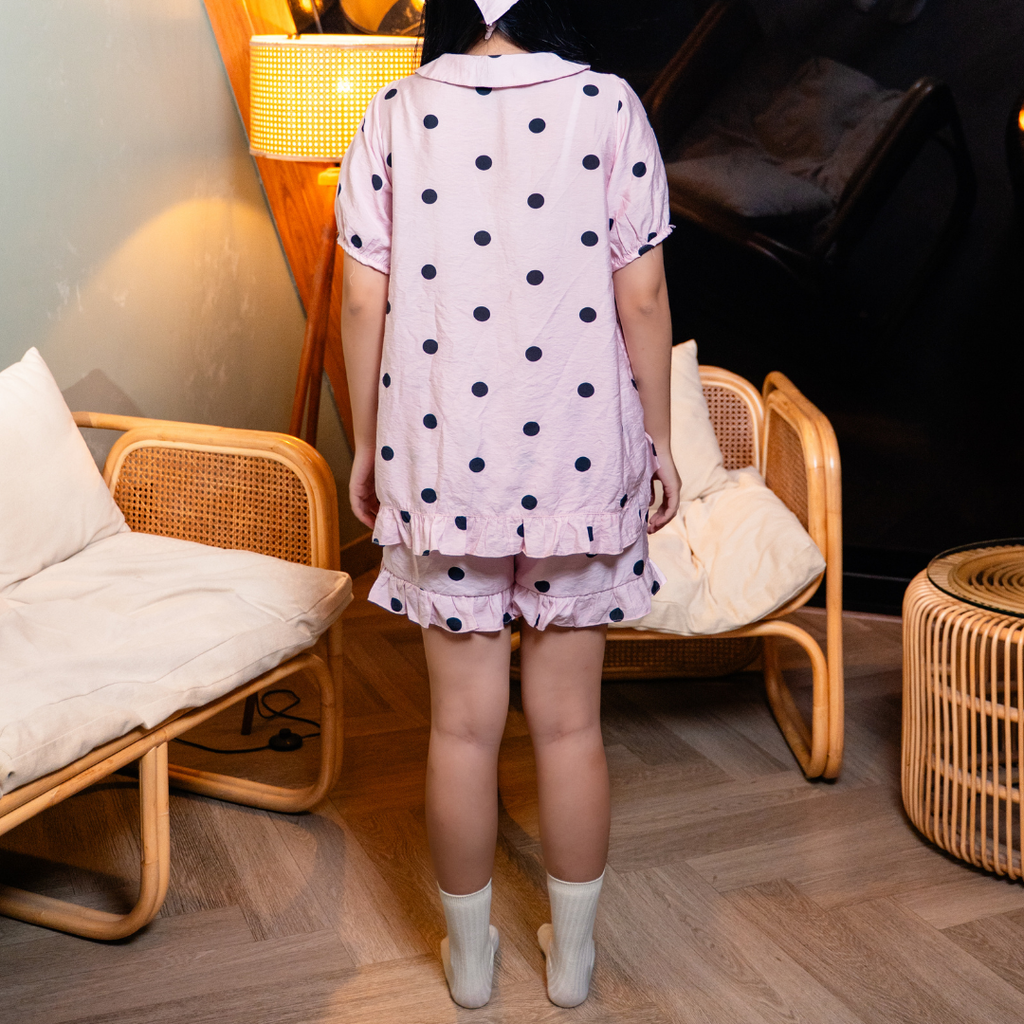 Emika Nursing Pajama Set in Blush Pink