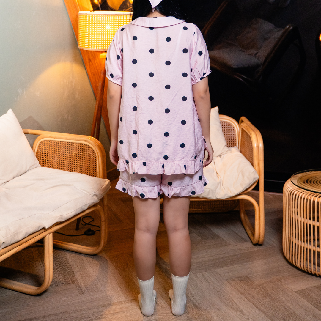 Emika Nursing Pajama Set in Blush Pink