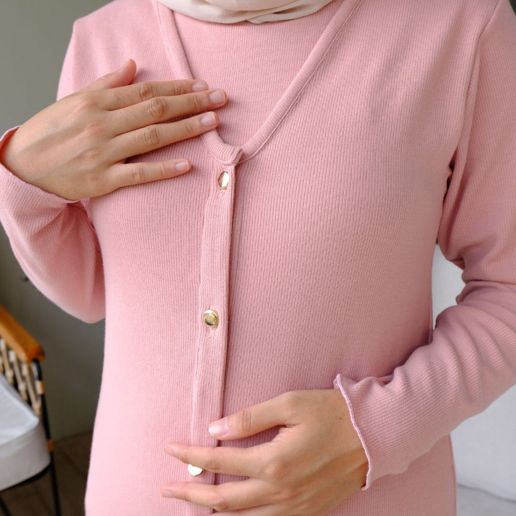 Selma Nursing Dress In Bubblegum Pink