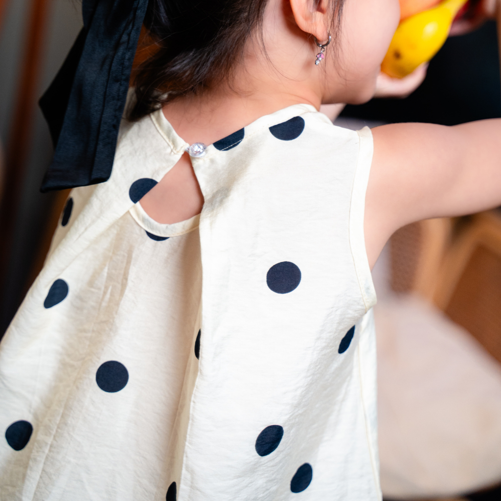 Polka Dot Kids Pajama Set in White