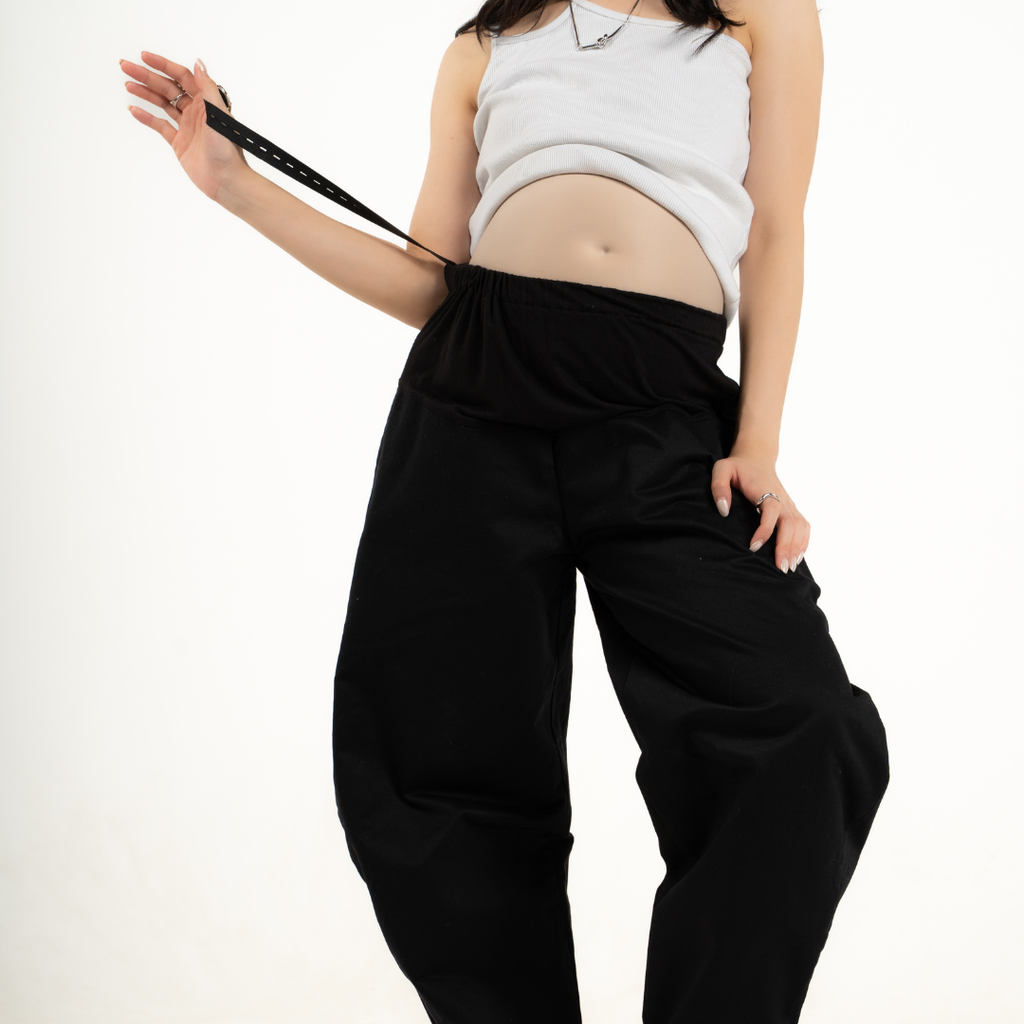 Tricia Essential Barrel Pants in Black