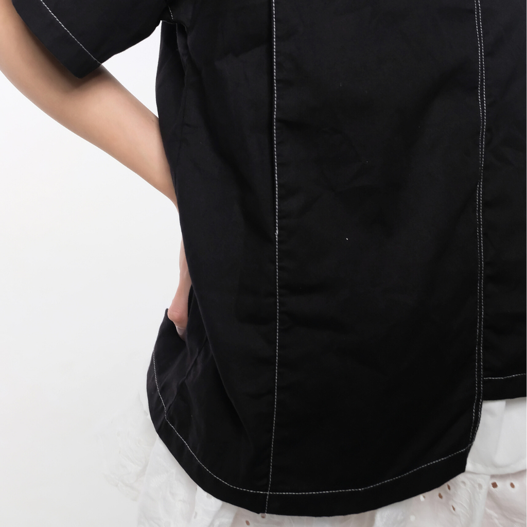 Mari Nursing Panel Top in Black
