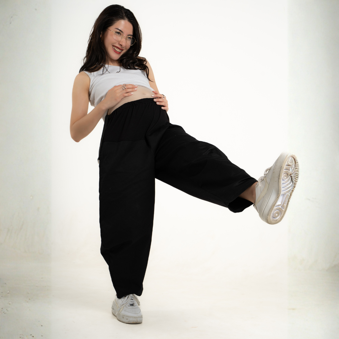 Tricia Essential Barrel Pants in Black