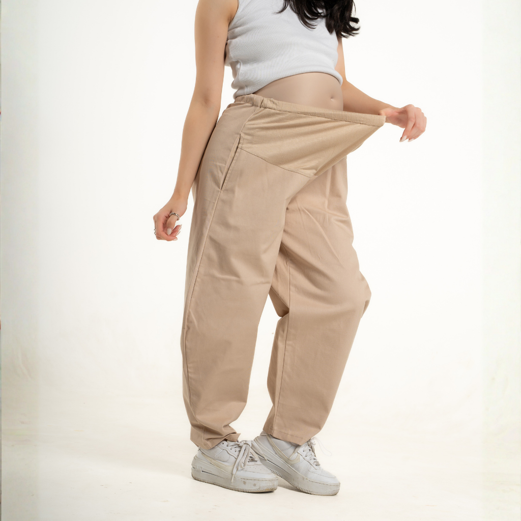 Tricia Essential Barrel Pants in Khaki