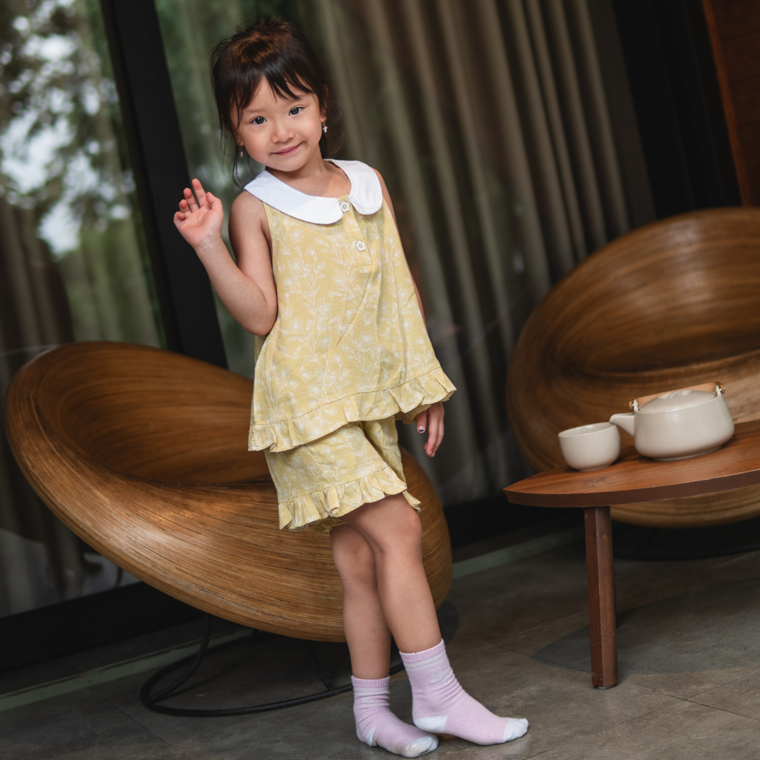 Mai Kids Pajamas Set in Golden Blossom