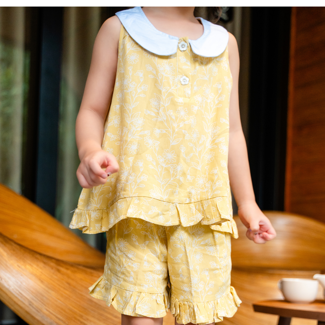 Mai Kids Pajamas Set in Golden Blossom
