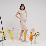 Muat gambar ke penampil Galeri, Jasmin Maternity Dress in Oat
