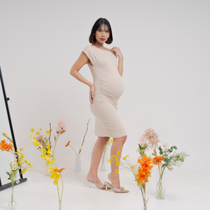 Jasmin Maternity Dress in Oat