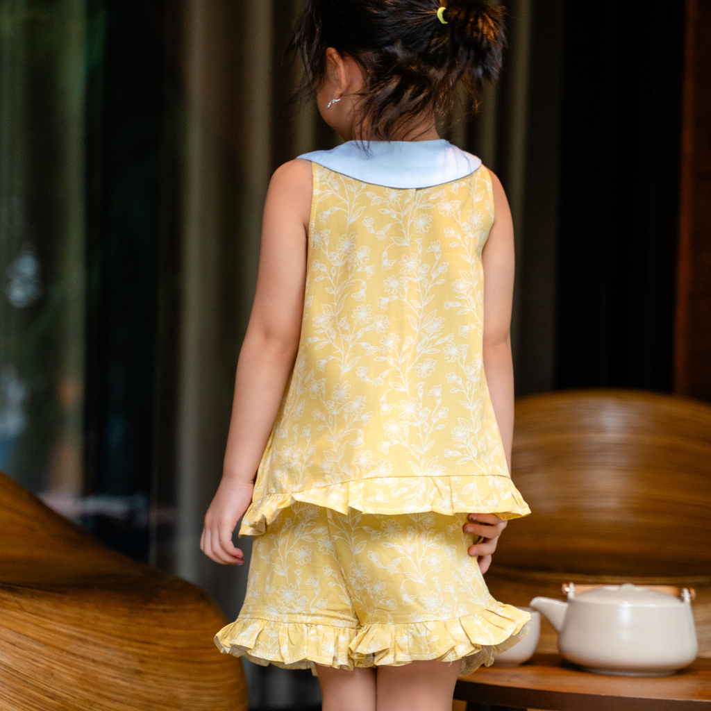 Mai Kids Pajamas Set in Golden Blossom