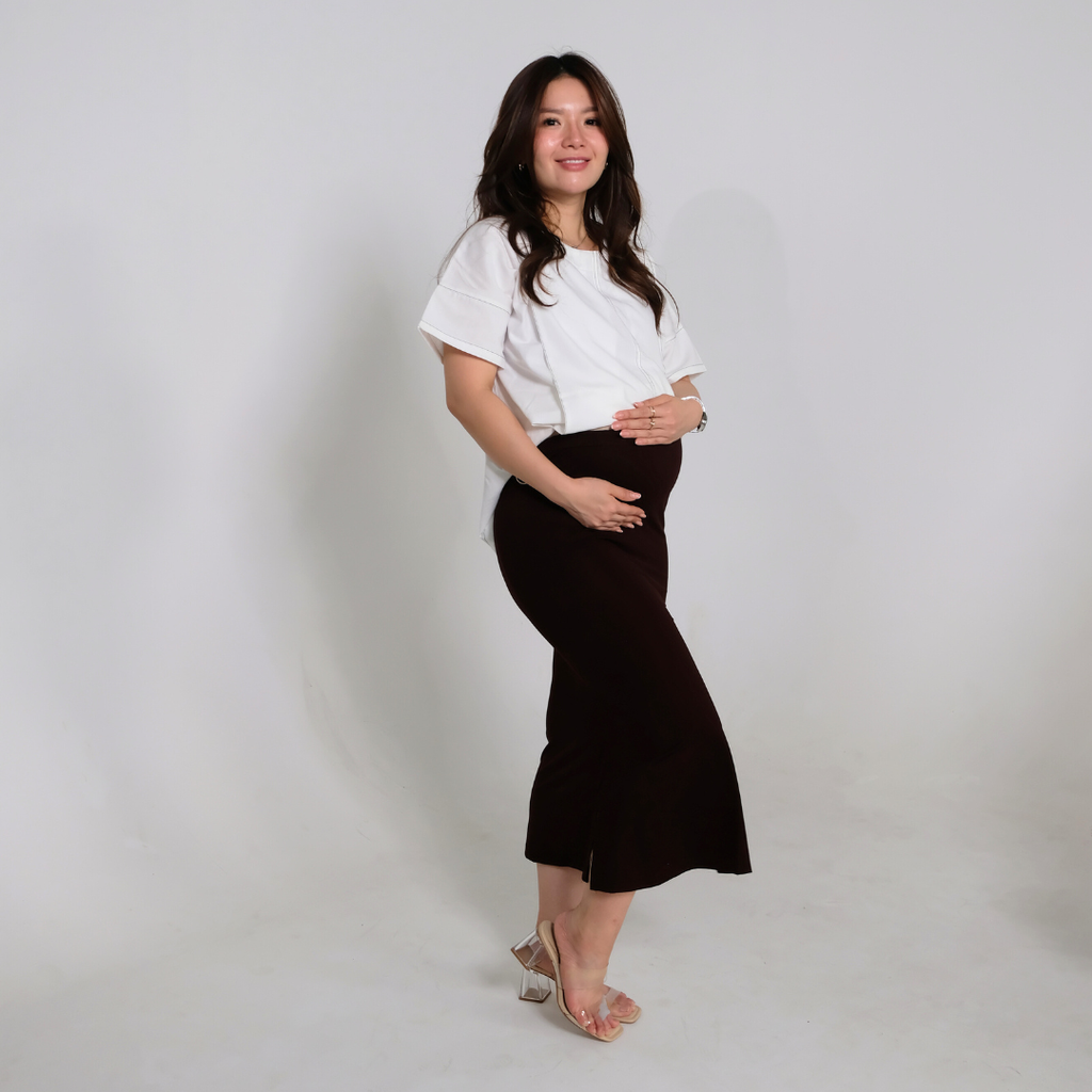 Marisol Mermaid Skirt Midi Short In Choco Brown