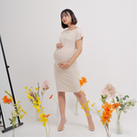 Muat gambar ke penampil Galeri, Jasmin Maternity Dress in Oat
