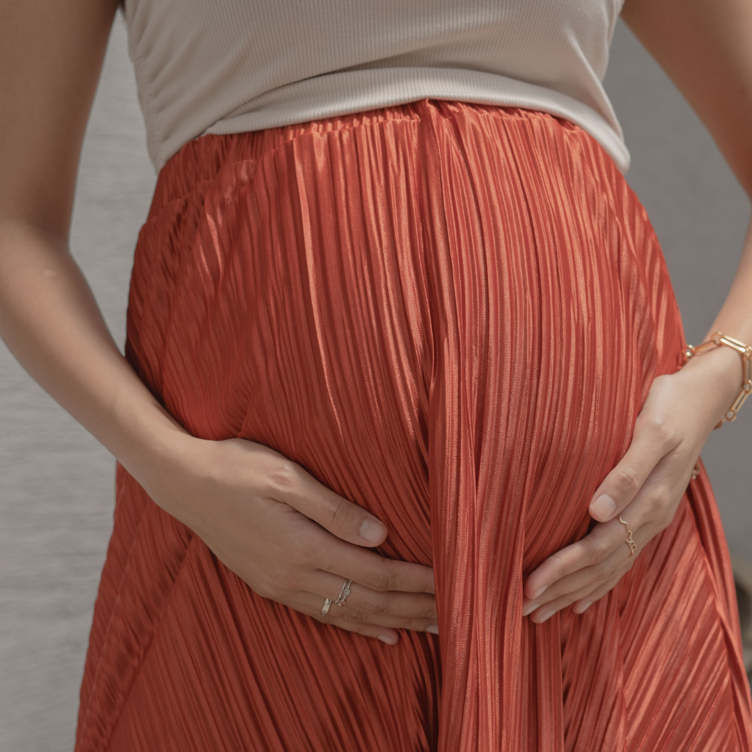 Naomi Skirt With Pleats In Burnt Orange