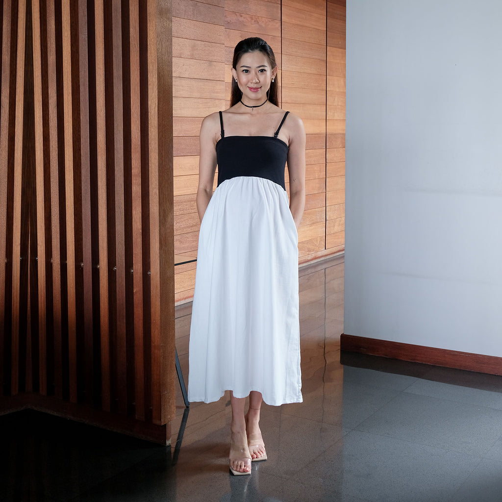 Amy Nursing & Maternity Dress in White