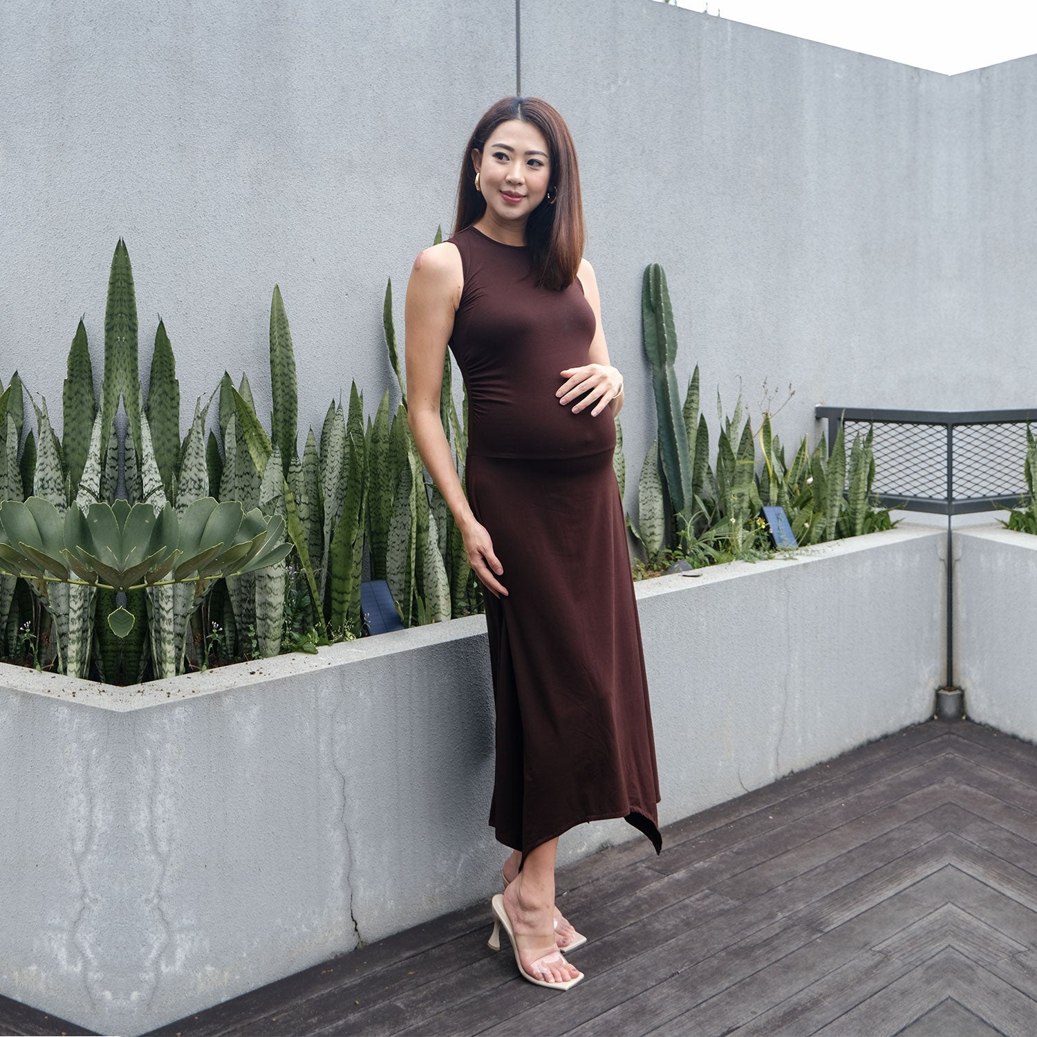 Rachel Bodyfitted Dress in Choco Brown