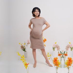 Jasmin Maternity Dress in Peanut