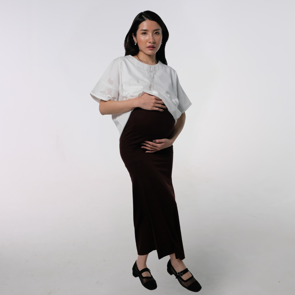 Marisol Mermaid Skirt Midi Long In Choco Brown