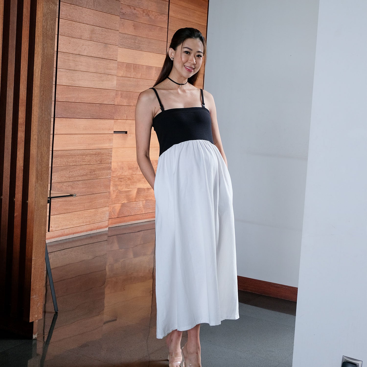 Amy Nursing & Maternity Dress in White