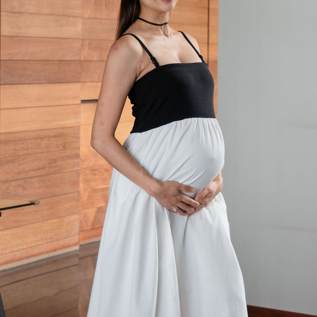 Amy Nursing & Maternity Dress in White