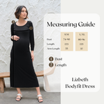Muat gambar ke penampil Galeri, Lizbeth Bodyfit Dress In Demi Black
