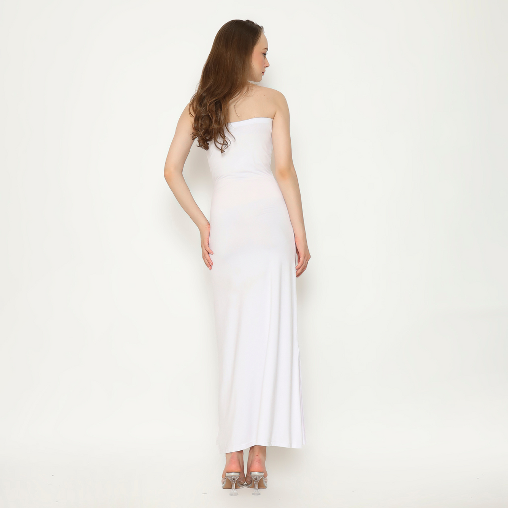 Sara Tank Top Maternity Dress In Milky White