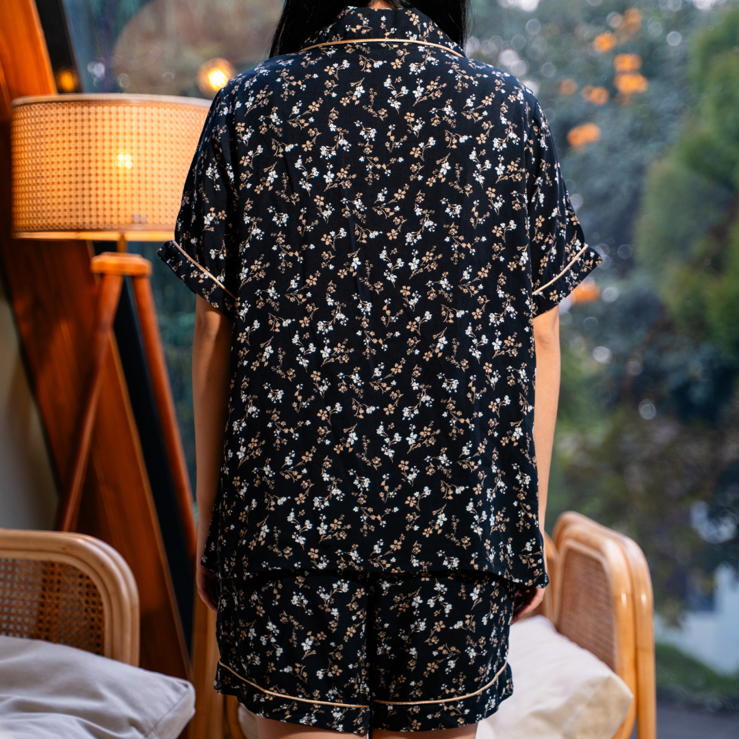 Hana Nursing Pajama Set in Midnight Bloom