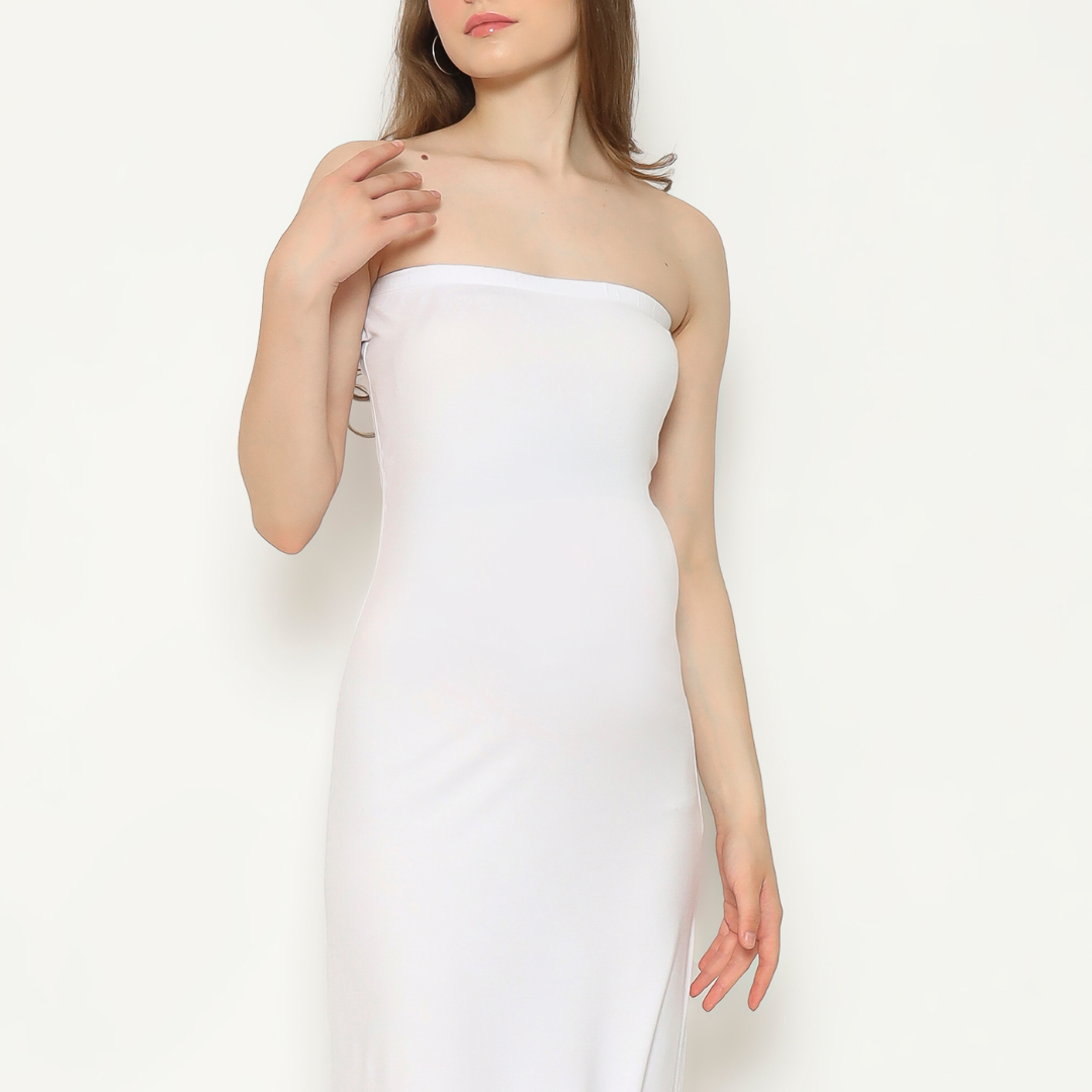 Sara Tank Top Maternity Dress In Milky White