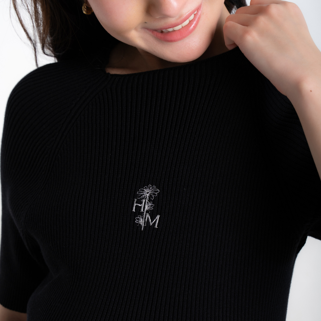 The Elara Knit Maternity Dress in Black