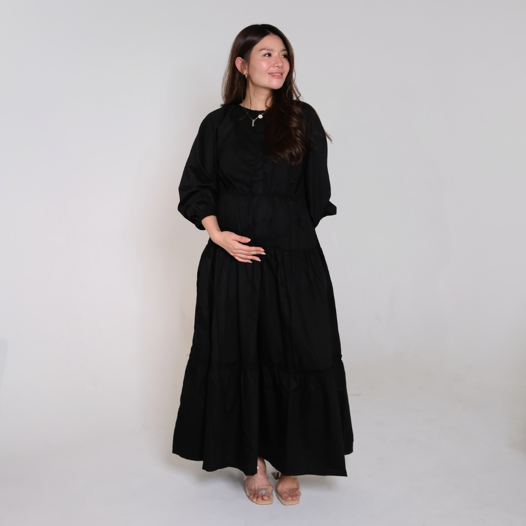 Chayara Ruffle Gamis in Black