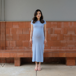 Julia Body Fit Dress in Ice Blue