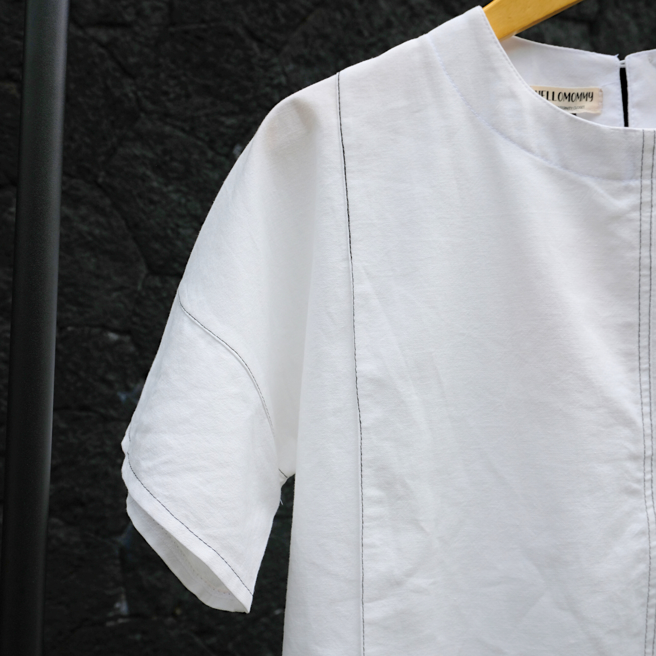 Mari Nursing Panel Top in White