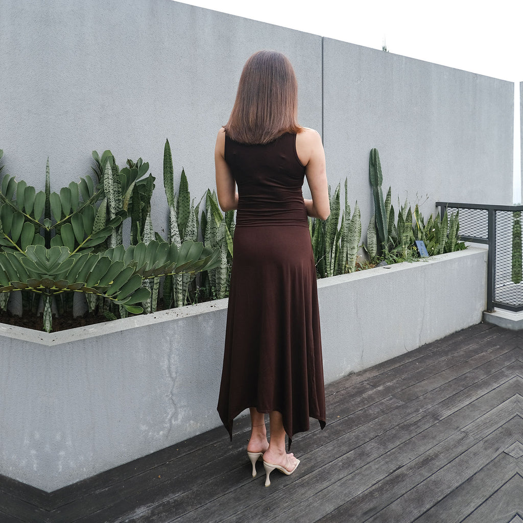 Rachel Bodyfitted Dress in Choco Brown