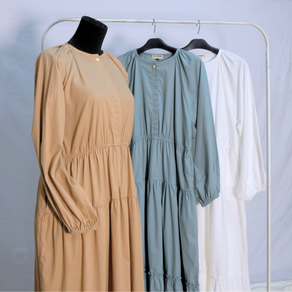 Chayara Ruffle Gamis in Sapphire