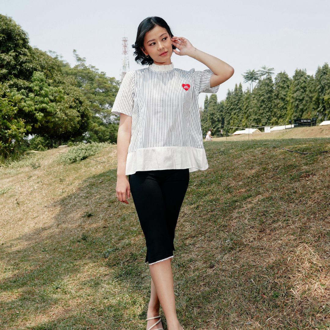 Tavi Peplum Nursing Blouse in Vanilla