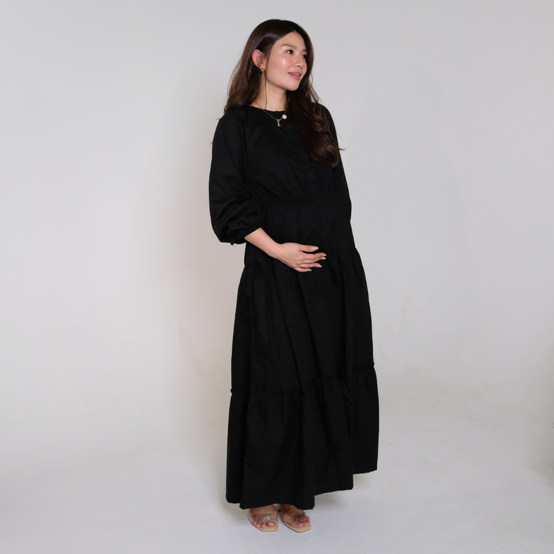 Chayara Ruffle Gamis in Black