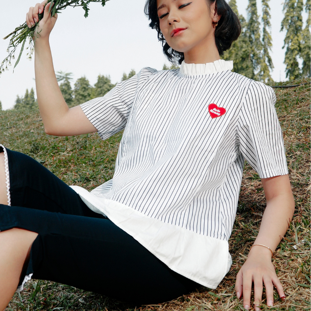 Tavi Peplum Nursing Blouse in Vanilla
