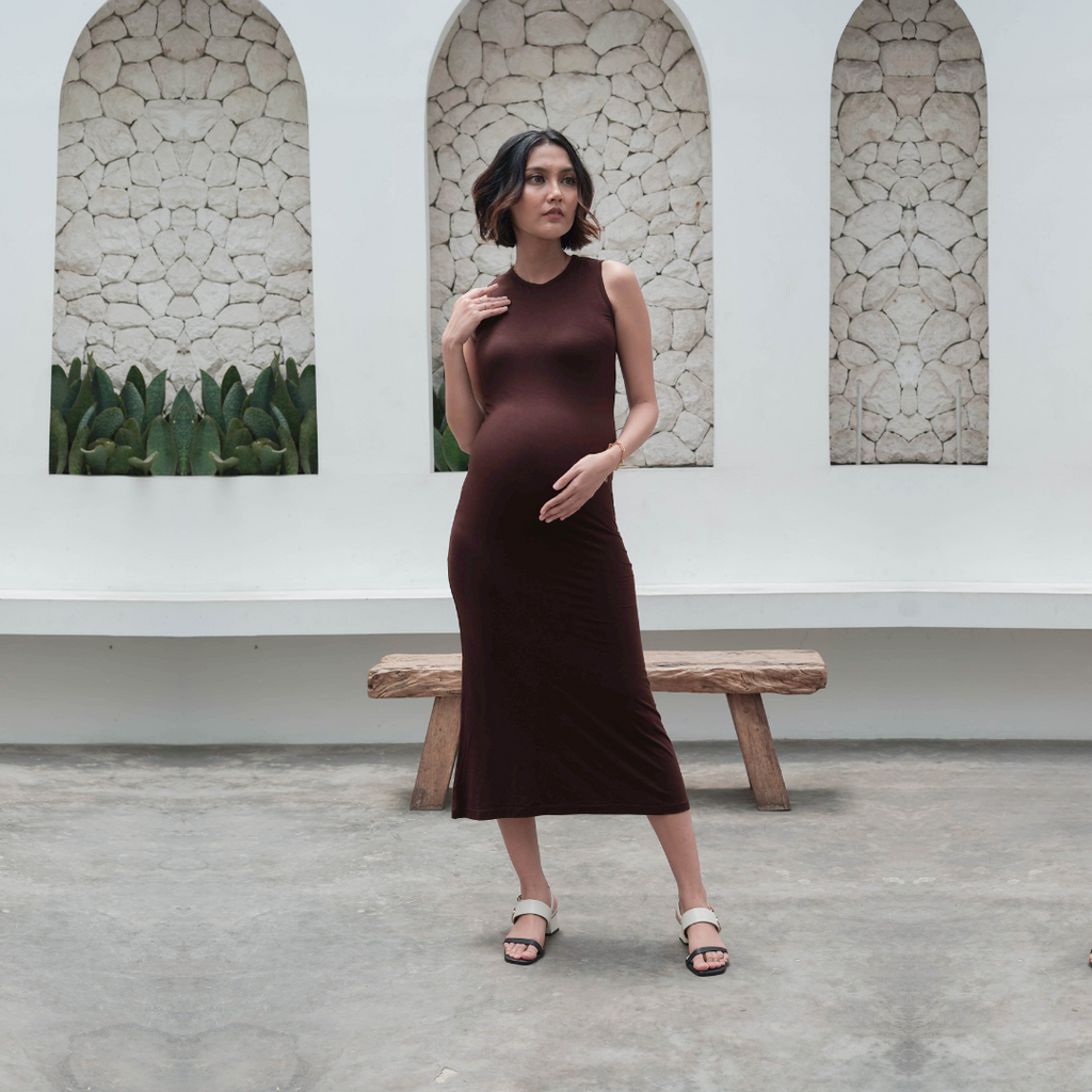 Penelope Bodyfitted Dress in Choco Bar