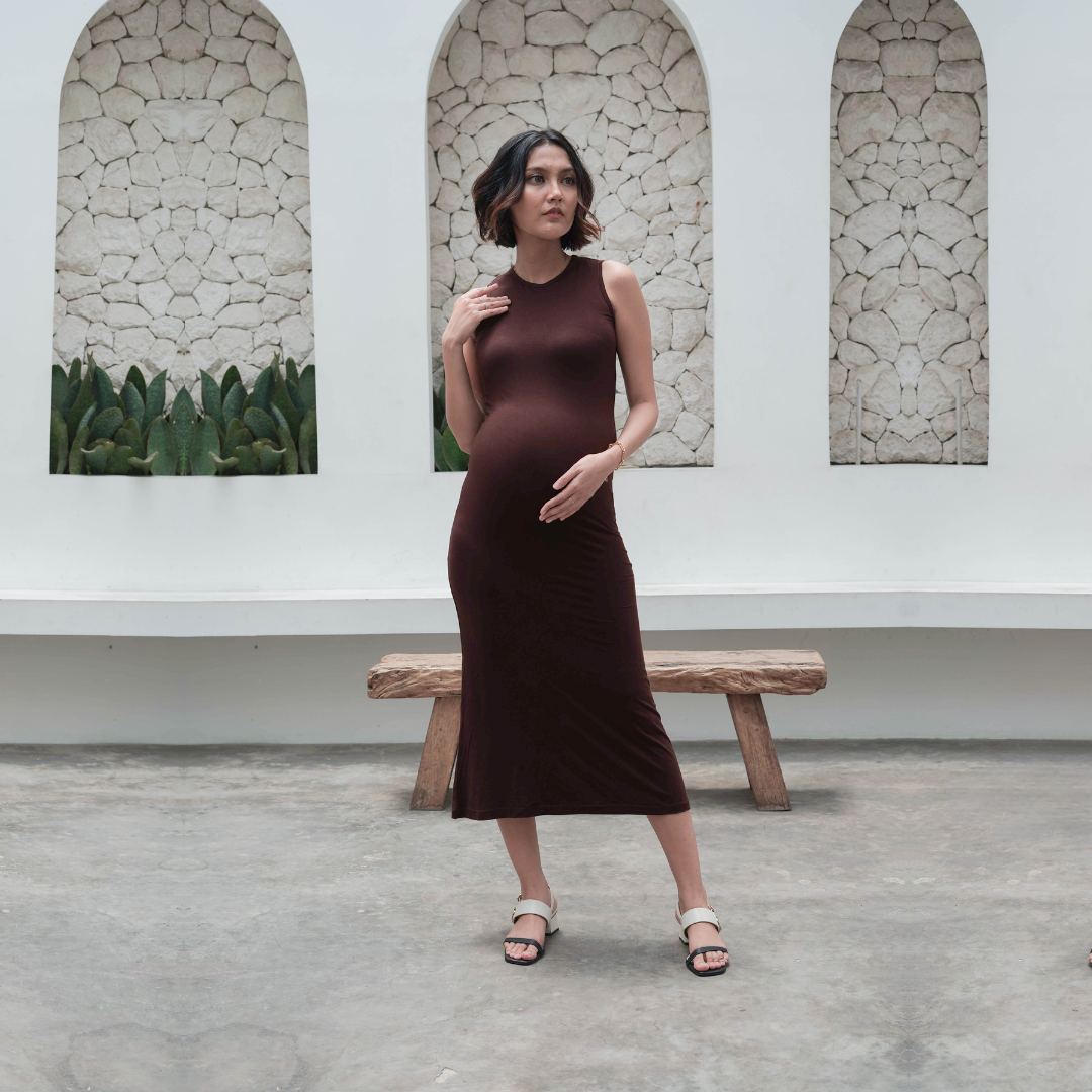 Penelope Bodyfitted Dress in Choco Bar