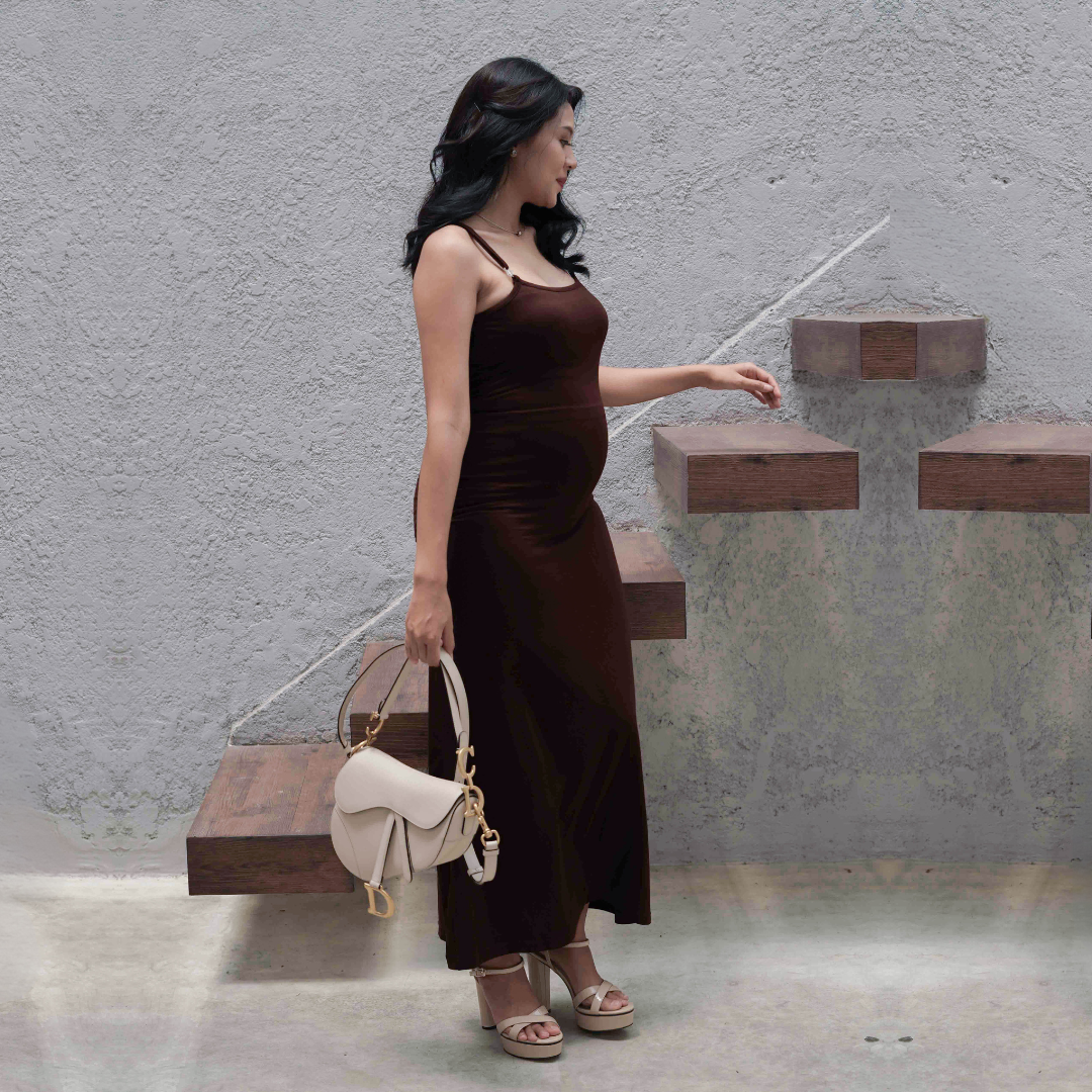 Carmen Bodyfitted Dress in Choco Bar