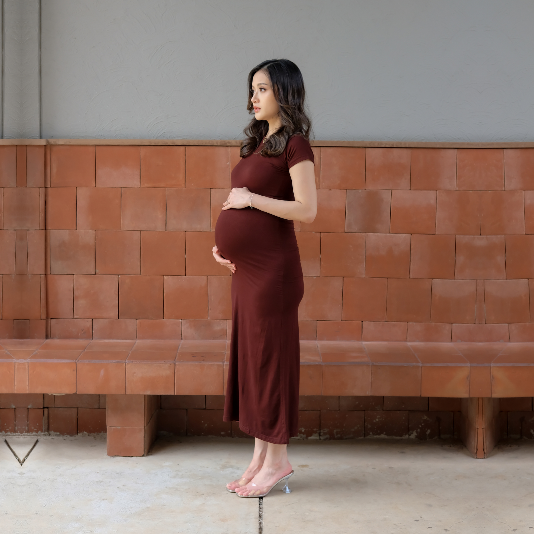 Julia Body Fit Dress in Chocolate