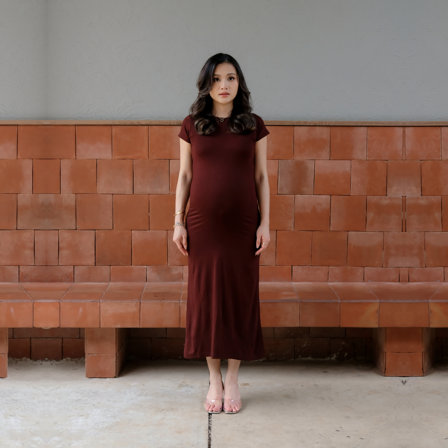 Julia Body Fit Dress in Chocolate