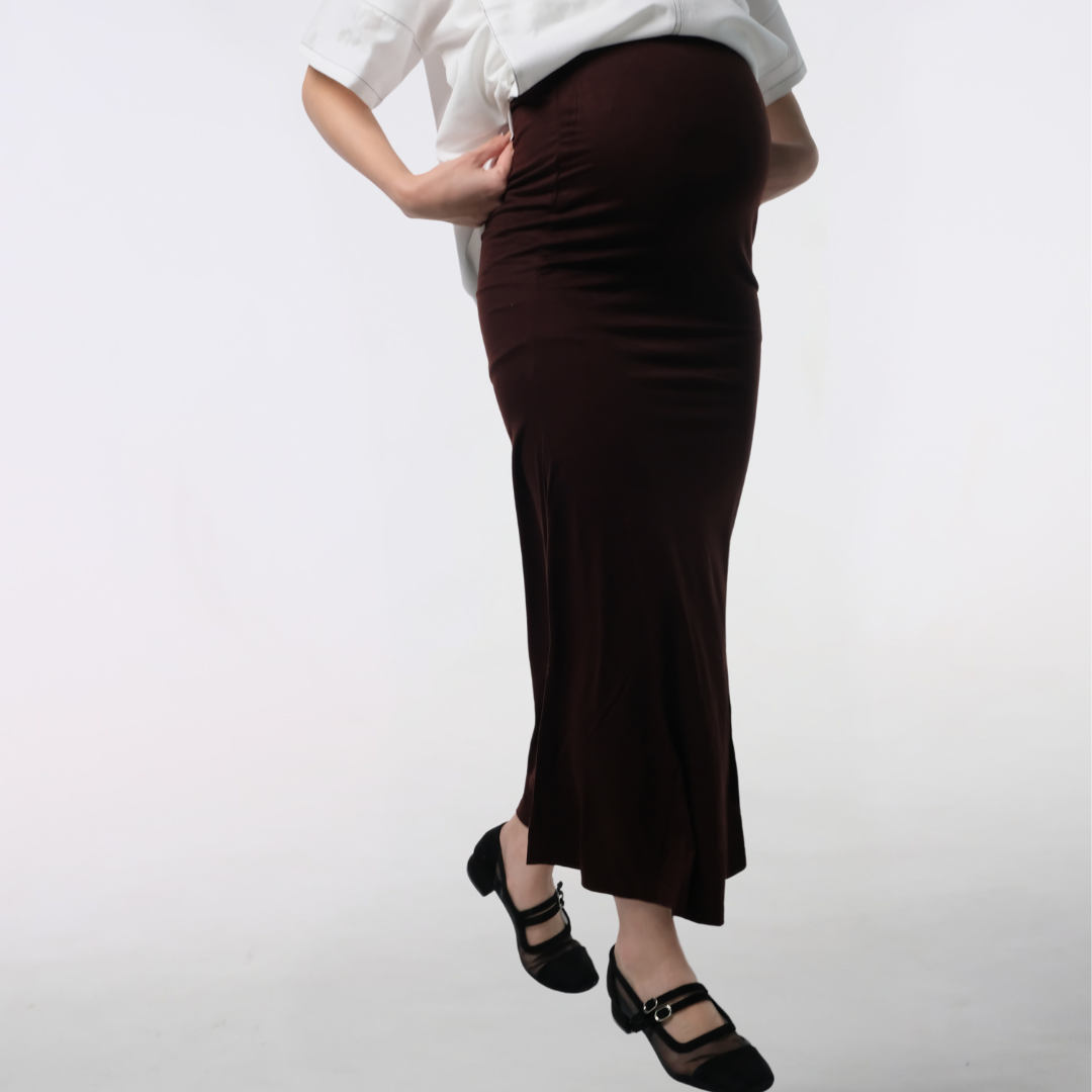 Marisol Mermaid Skirt Midi Long In Choco Brown