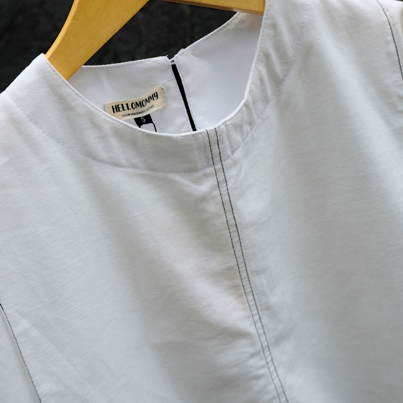 Mari Nursing Panel Top in White