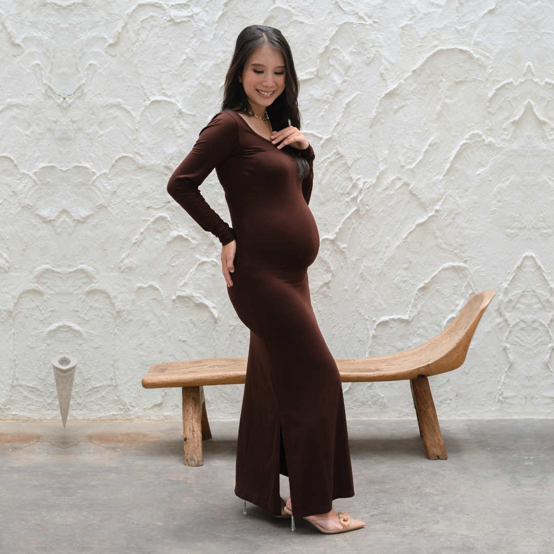 Lizbeth Bodyfit Dress In Chocomilk