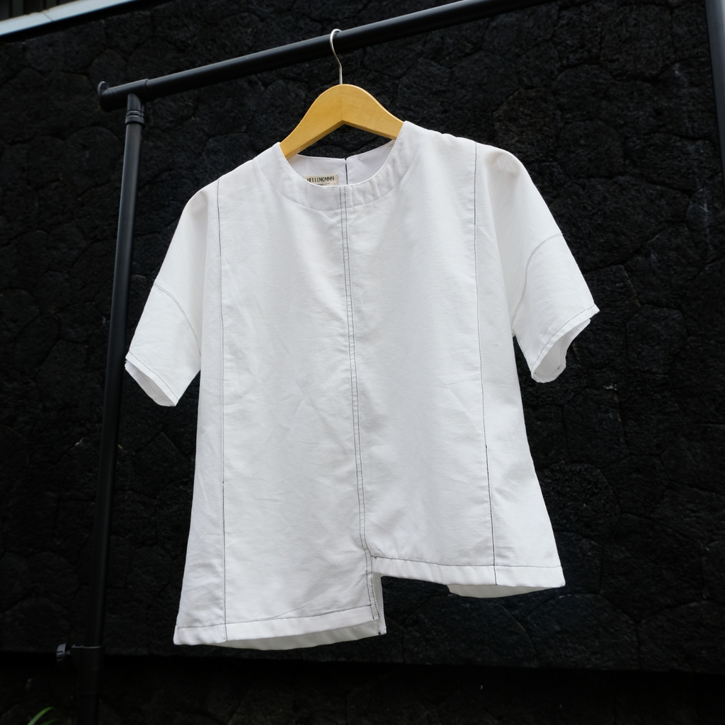 Mari Nursing Panel Top in White