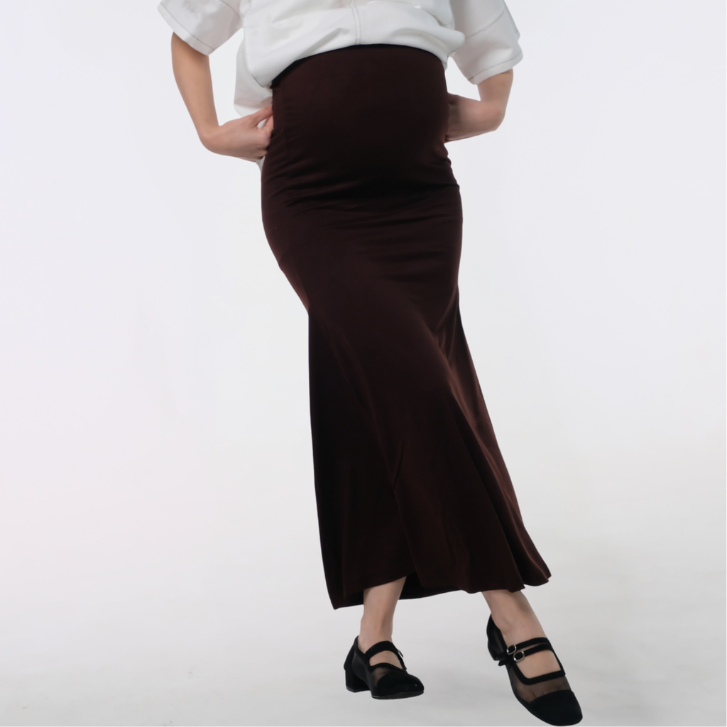 Marisol Mermaid Skirt Midi Long In Choco Brown